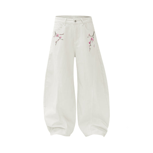 Vintage Streetwear Deconstructed Embroidered Design Men's Loose Cutoff Cargo Pants